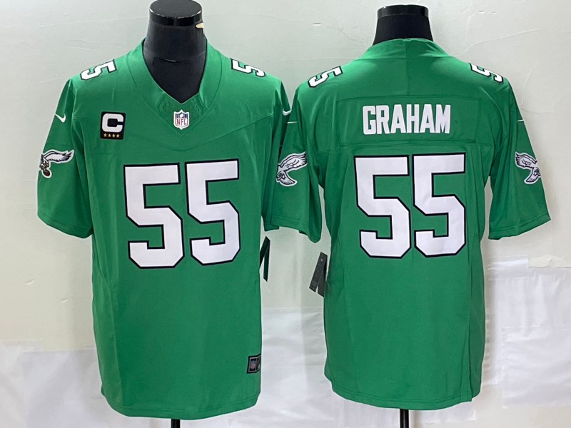 Men's Philadelphia Eagles #55 Brandon Graham Green 2023 F.U.S.E. With C Patch Vapor Untouchable Stitched Football Jersey Men's Philadelphia Eagles #55 Brandon Graham Green 2023 F.U.S.E. With C Patch Vapor Untouchable Stitched Football Jersey